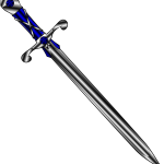 sword, silver, blue