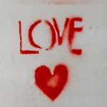 red heart on white background